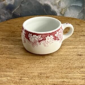 Vintage Bailey Walker China Red Floral Pattern Tea Cup 2.5" Vitrified Bedford